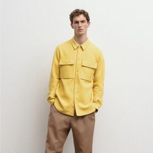 Closed Virgin Wool Utility Shirt Shacket Butter Yellow unisex M
